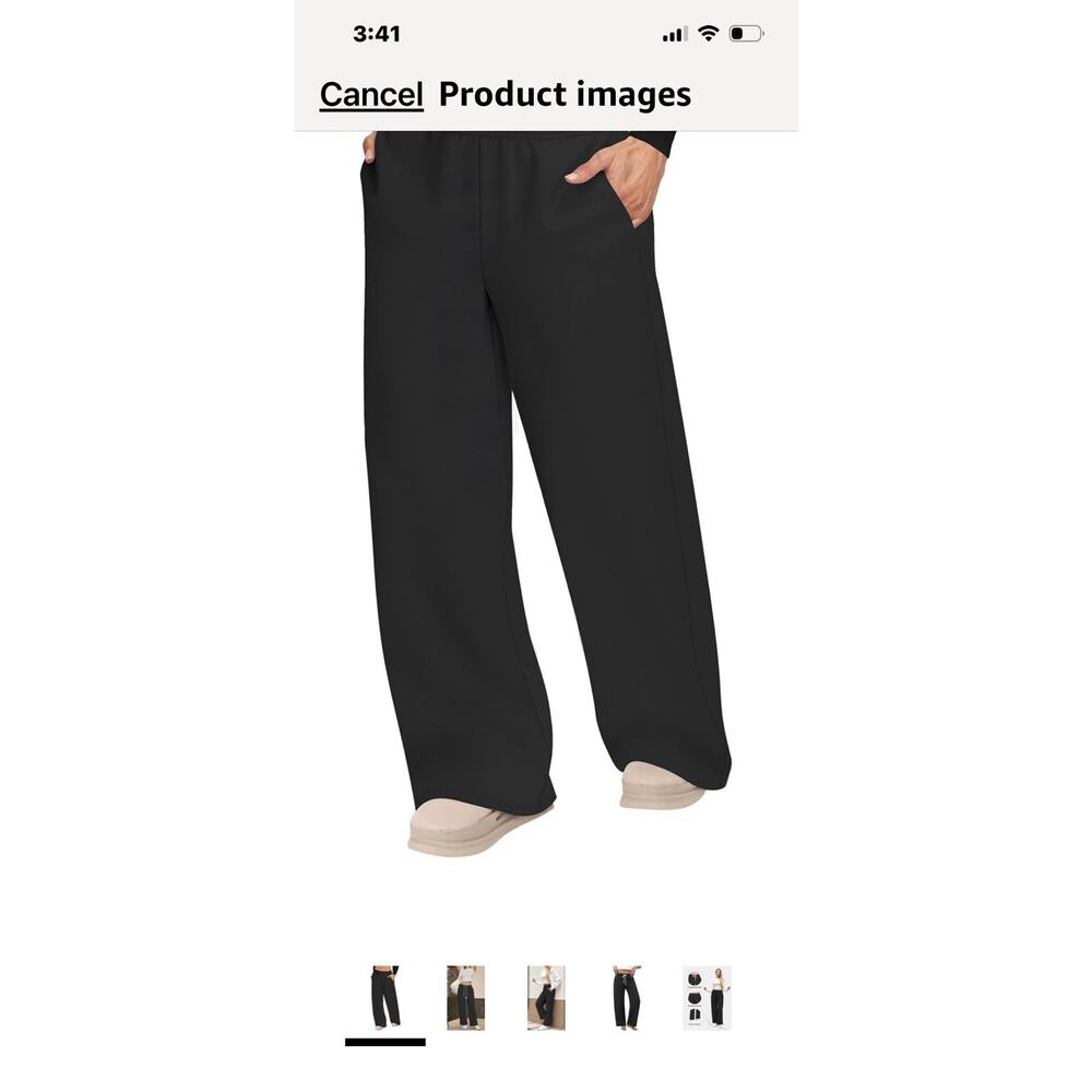 JEKAOYI Womens Sweatpants Wide Leg Drawstring Workout Casual XXL Black